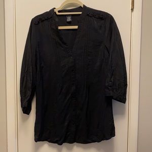 NWOT Antilia Femme Button Down Shirt - Black